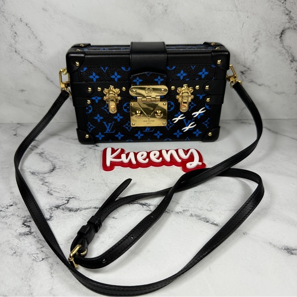 Louis Vuitton Petite Malle Trunk Crossbody shoulder bag Blue/Black Monogram LV - Picture 15 of 15